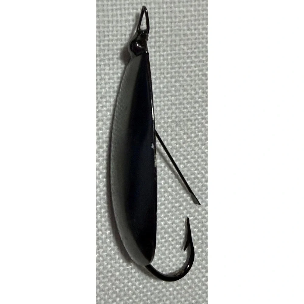 VTG Johnson's Silver Minnow Spoon Fishing Lure Black Nickel Weedless with Box